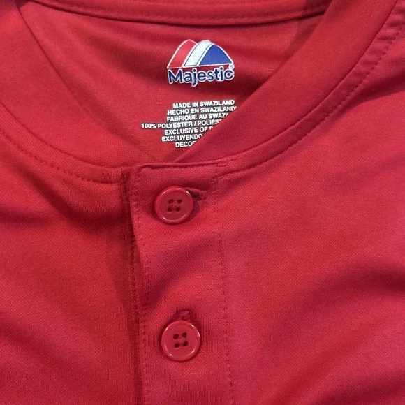 Majestic New Los Angeles Angels Shirt Mens Large Red Athletic Fit Baseball MLB - Picture 4 of 7